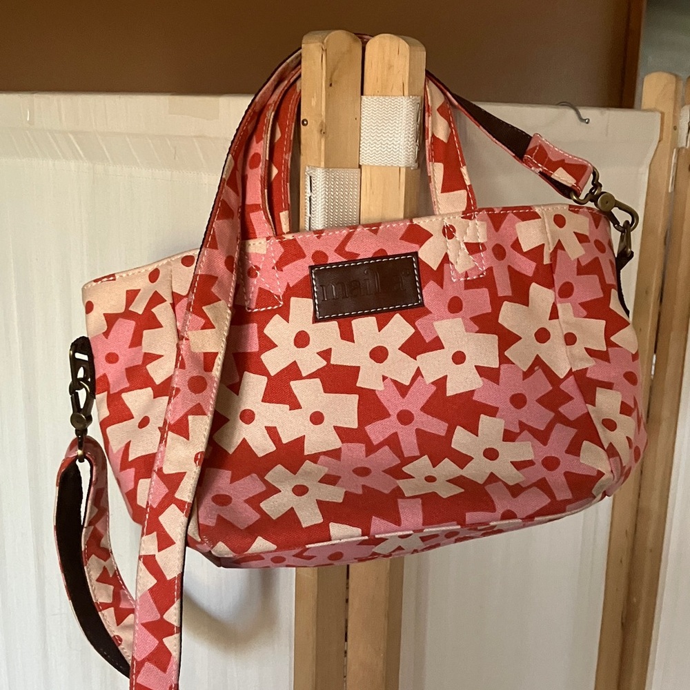 Maika Floral Pink and Red Mini Tote